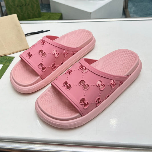 Chinelo Slide GG Rosa Detalhes