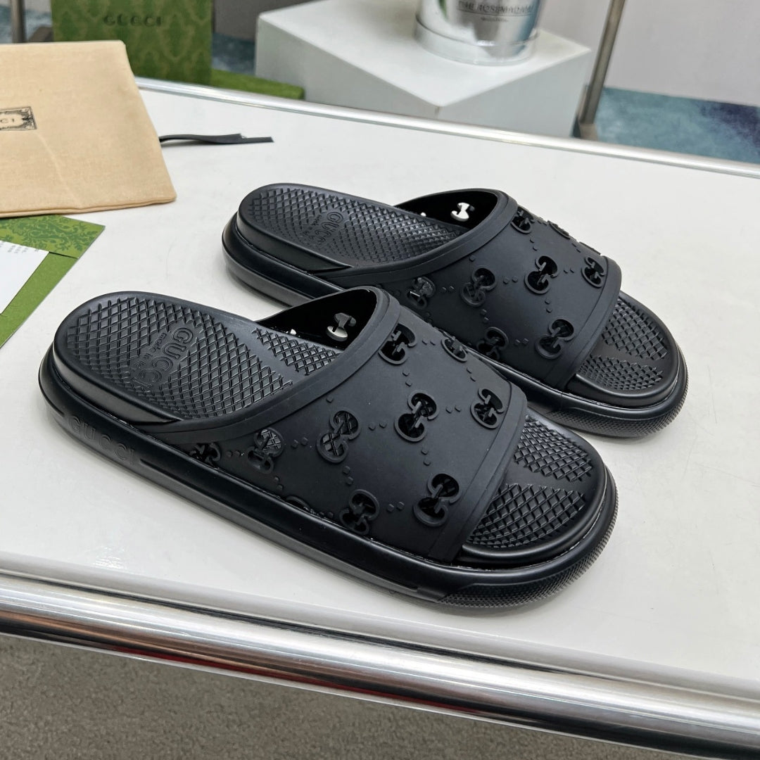 Chinelo Slide GG Preto Detalhes