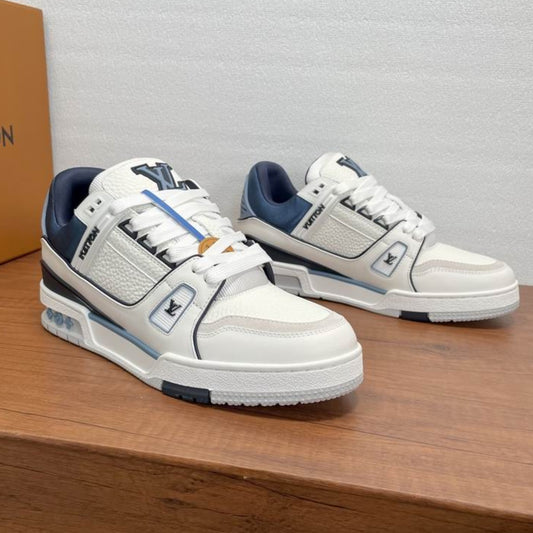 Tênis LV Trainer Branco com azul escuro